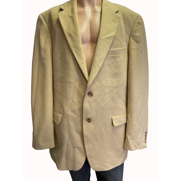 Andrew Fezza Men's Beige Sports Coat/Camel Hair Blazer Size 44L SKU 4687